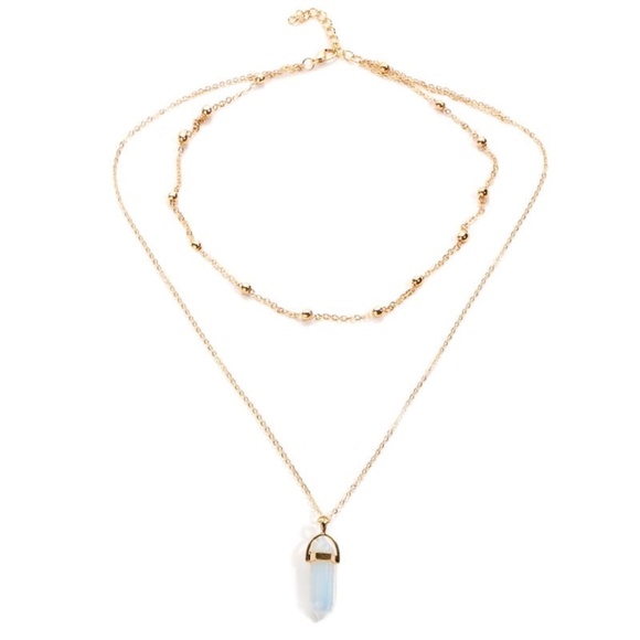 The Secret Pine Jewelry - **NOVALIE* Gold x Opal Multilayered Fashion Necklace